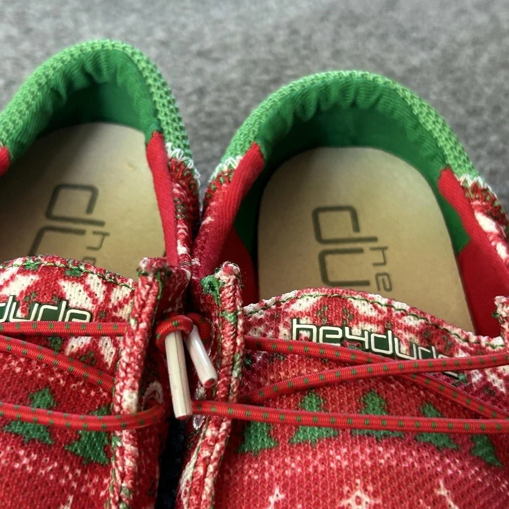 Hey Dude Wendy Youth Jolly Jingle Shoes Kids Size 13 Holiday Fair Isle Slip On
